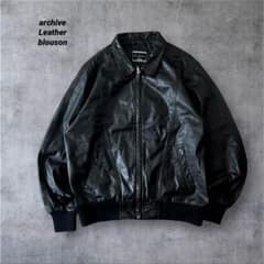 00s archive Leather bomber jacket 黒 - メルカリ