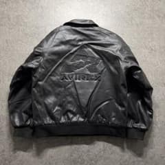 希少品】AVIREX スタジャン XL バッグロゴ PVC レザージャケット