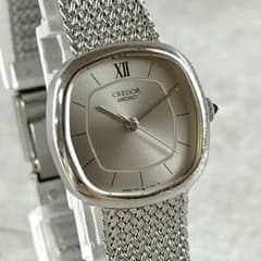 稼働/極美品】セイコー クレドール クォーツ 腕時計 シルバー文字盤