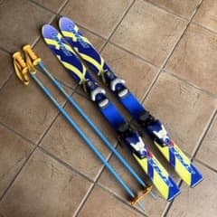 KAZAMA スキー板100cmとスキー棒90cmセット - メルカリ