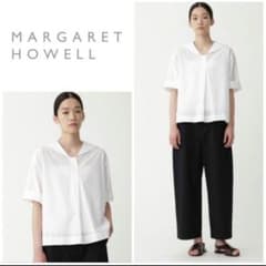 マーガレットハウエル セーラーカラーブラウス シャツ リネンブレンド