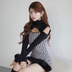 Randy 2wayハウンドトゥースファーミニワンピース - メルカリ