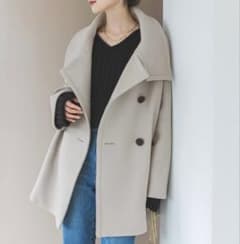 ☆2023AW/NOBLE ノーブル スタンドカラーオーバーコート ベージュ
