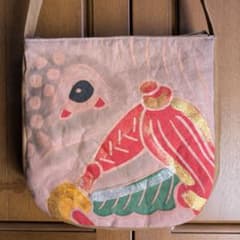 ショルダーバッグ 武者のぼり旗リメイク 柿渋染め×帆布 2026 白馬