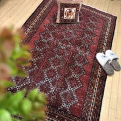 ペルシャ絨毯 ヴィンテージラグ 206×122cm 手織り オールドpersia