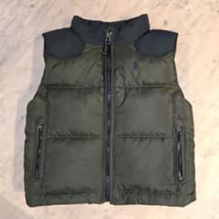 RALPH LAUREN ダウンベスト サイズ90 カーキ×黒 ラルフローレン - メルカリ