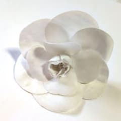 CHANEL シャネル カメリア コサージュ 11cm ホワイト 刻印プレート