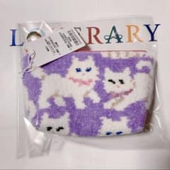 WEB限定 新作 モフモフネコチャン ペールパープル 舟型ポーチ Sサイズ