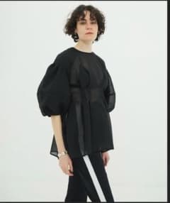 CLANE SHEER PLAID VOLUME SLEEVE TOPS - メルカリ