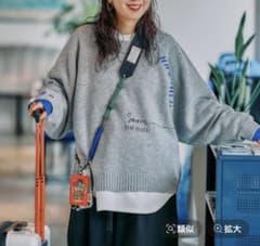 ニコアンド be with M Misayo配色ドルプルオーバー グレー - メルカリ