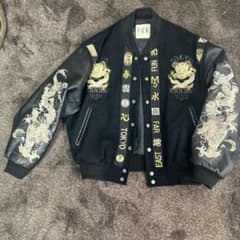 寛斎 刺繍フルデコ袖革スタジャン FUN KANSAI MAN - メルカリ