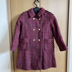 Familiar ファミリア コート チェック柄 赤 120 - メルカリ