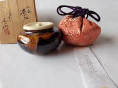 桶谷定一 大海茶入 仕覆 三重欅宝尽 茶道具 共箱 茶入 新品 未使用