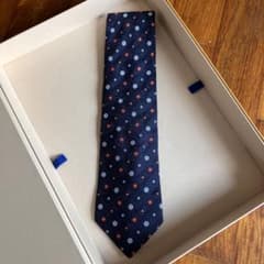 Brioni ネクタイ ネイビー ドット柄 - メルカリ