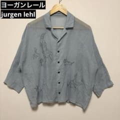 JURGEN LEHL ヨーガンレール 刺繍 オープンカラーシャツ ブラウス M