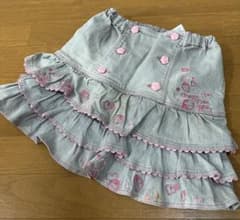 レア メゾピアノ 平成女児 レトロ フリル デニム スカート y2k 35