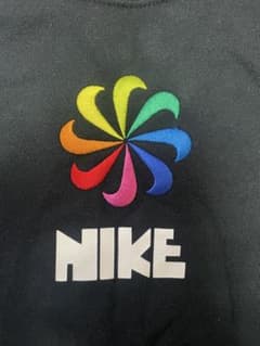 00s NIKE ゴツナイキロゴ刺繍ラグランスウェット 表記L 銀タグ