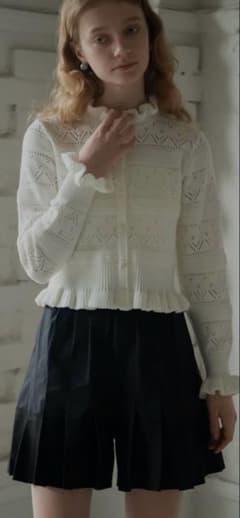 極美品♡trefle+1 ハートクロシェカーディガン ホワイト - メルカリ