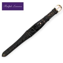 新品】RALPH LAUREN スティラップ用18Kブラッククロコダイルベルト