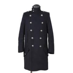 DIESEL ブラックゴールド ウール ナポレオンコート コンチョボタン