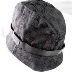 GUCCI バケットハット GGキャンバス GG柄 レザー L ブラック - メルカリ