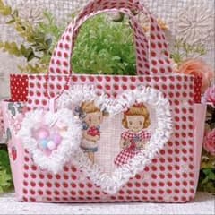 ஐ⋆*♡マーガレット&ソフィー❤️ふわふわハートのトートバッグ♡両