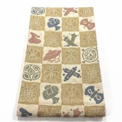 帯6769 ○誉田屋源兵衛謹製 純金 高級 正絹 六通 袋帯 宝尽くし - メルカリ