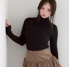 正規品 ANDMARY Mary turtle knit tops black - メルカリ