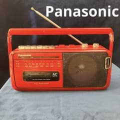 Panasonic ラジオ 昭和レトロ 赤 ジャンク アンティーク レッド - メルカリ