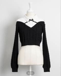 pium シャツレイヤードオープンショルダーニット - メルカリ