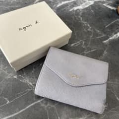 agnis b. ライトグレー 三つ折り財布 箱付き - メルカリ