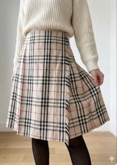 レトロ】【バーバリー】ノバチェック【BURBERRY】巻きスカートウール