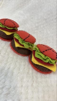 部活お守り ハンバーガー型 キーホルダー 3個セット バスケ部 バスケ