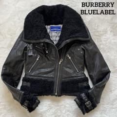 リアルムートン✨バーバリーブルーレーベル ラムレザージャケット ノバ