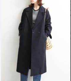IENA コットンWクロス オーバーチェスターコート ネイビー 36 春コート