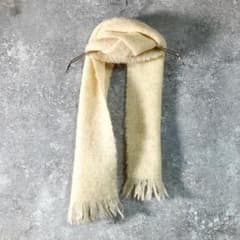 Glentana スコットランド製 ヴィンテージ モヘアマフラー アイボリー