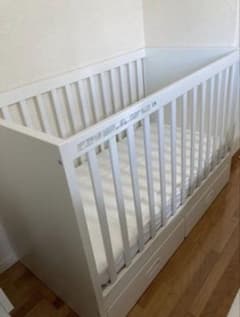 組立不要☆IKEA ベビーベッド STUVA ストゥヴァ(マットレス、シーツ付