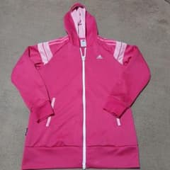 adidas フード付きジャージ ピンク JL - メルカリ
