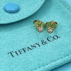 Tiffany ティファニー K18YG バイザヤード ダイヤモンド ピアス - メルカリ