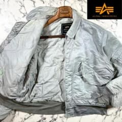 ✨90s/CWU-45P✨ (L) ALPHA シルバー フライトジャケット - メルカリ