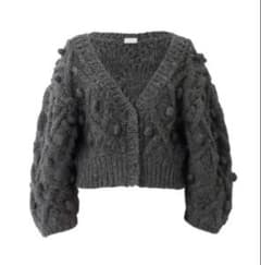 Cygne☆手編みポンポンカーディガン☆ Florent 人気完売カラー☆グレー