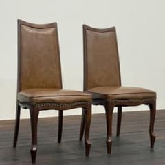 H22K7d マルニ木工 ベルサイユ 猫脚 ダイニングチェア 2脚セット