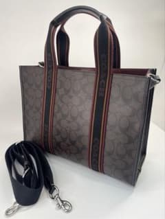 極美品】コーチ CN058 スミス 2way ビジネスバッグ シグネチャー 茶