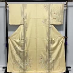 D249 訪問着 花模様 金駒刺繍 正絹 着物 袷 極美品 - メルカリ