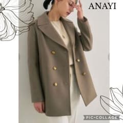 ✨美品✨21AW ANAYI スーパー140リバーメルトンPコート M 金ボタン