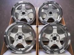 新品5本スポーク 5.5J 4枚 深リム 逆ゾリ シルバー 軽四ツライチ