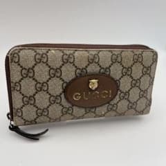 希少✨GUCCI タイガーヘッド ラウンドジップ GG 長財布 - メルカリ