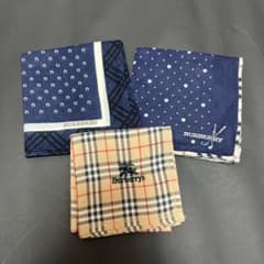 used Burberrys チェック柄ハンカチ 3点セット - メルカリ