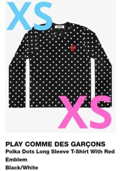 XS PLAY COMME DES GARÇONS ポルカドット長袖Tシャツ - メルカリ