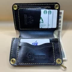 無骨 艶 マチ お札折らずに収納できる手染めミドルトラッカー